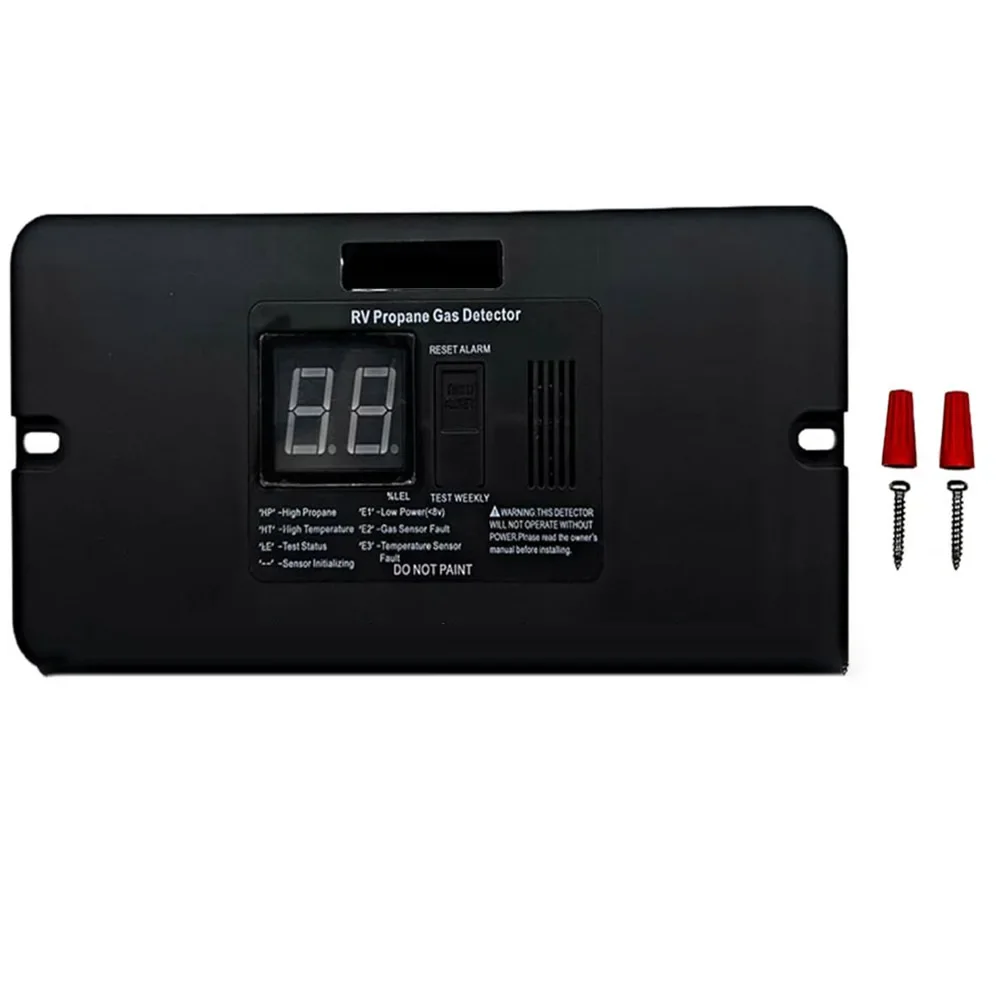 BLACK Digital Trailers RV Propane Gas Detector With 85dB Loud Alarm DC 12V High Response Gas Sensor For Ravel Trailers