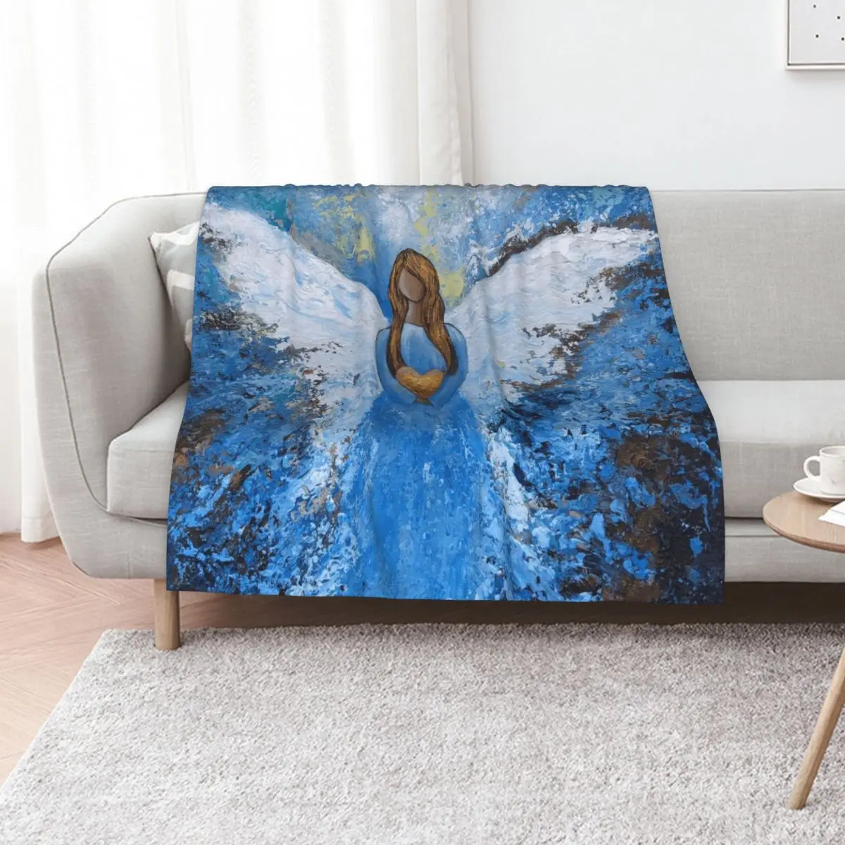 

Guardian Angel Throw Blanket Personalized Gift Nap Flannel Luxury Brand Blankets