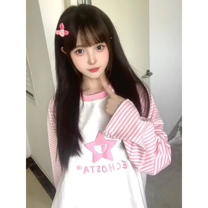 

2025 Новая полосатая звездная принт, милая стильная летняя свежая быстросохнущая одежда