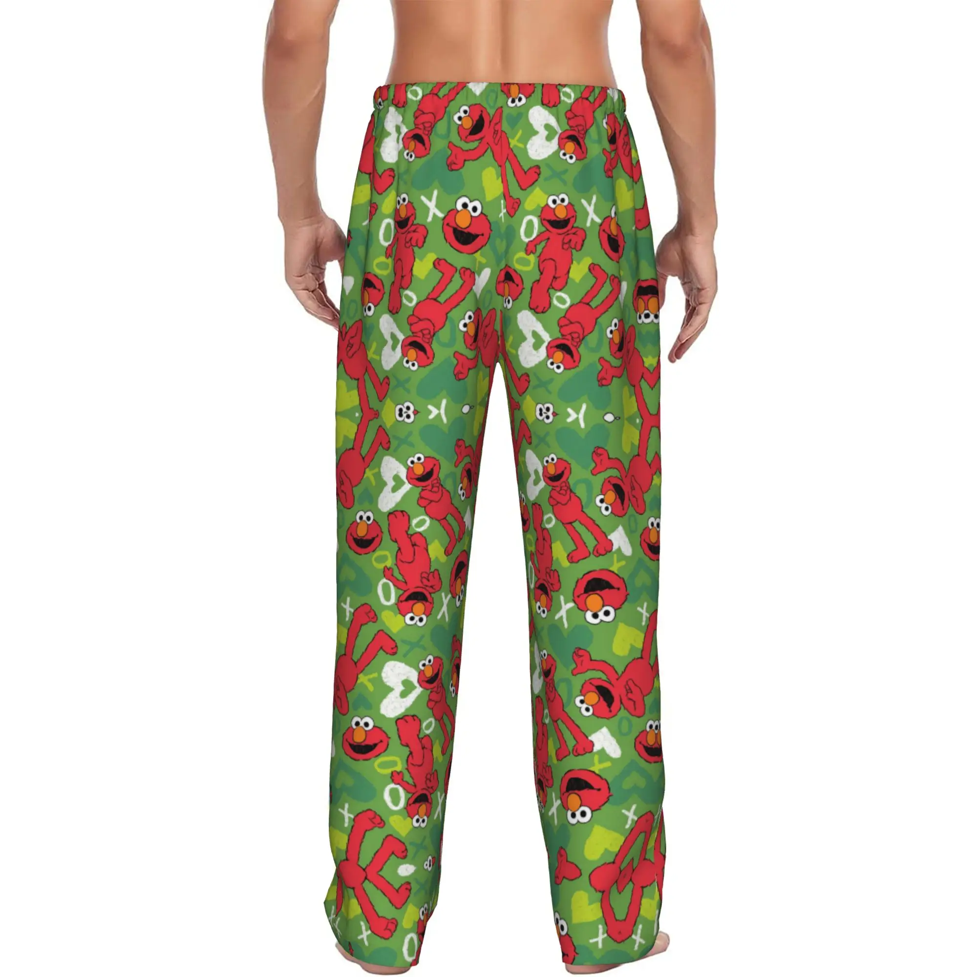 Custom Men Cookies Anime Monsters  Pajama Pants Printed Elmo Cartoons Sleep Sleepwear Bottoms with Pockets