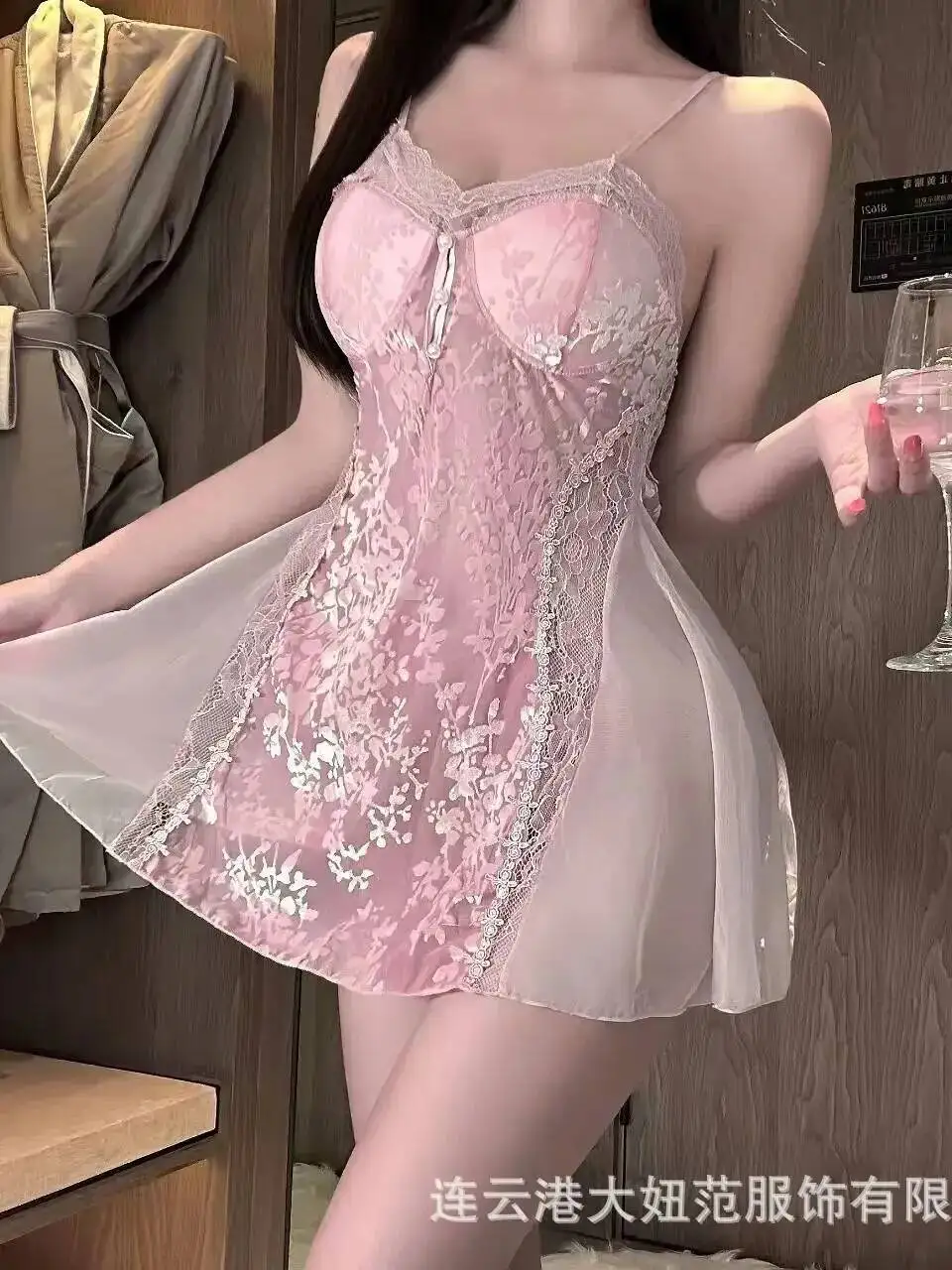 2025 New Fabric Sexy Pure Desire Light Luxury Nightdress Chest Pad Strap Nightwear Dress Elegant Tank Mini Dress Sweet Tops 1ETT