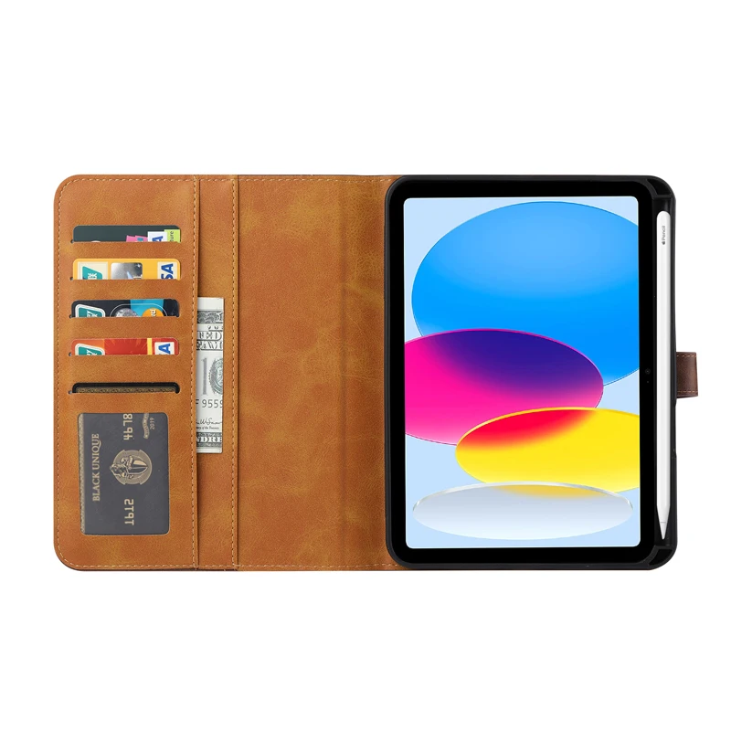 Tablet Case For iPad A16 11 inch 2025 Luxury Business Flip Leather Book Case Wallet Card Holder Sleep Pen Slot Stand Cover 3