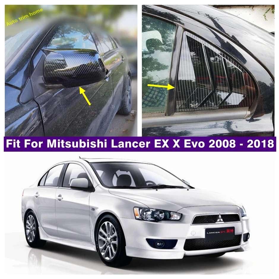 

Rearview Mirror Shell Rear Window Louver Shutter Frame Cover Trim Fit For Mitsubishi Lancer EX X Evo 2008 - 2018 Car Accessories