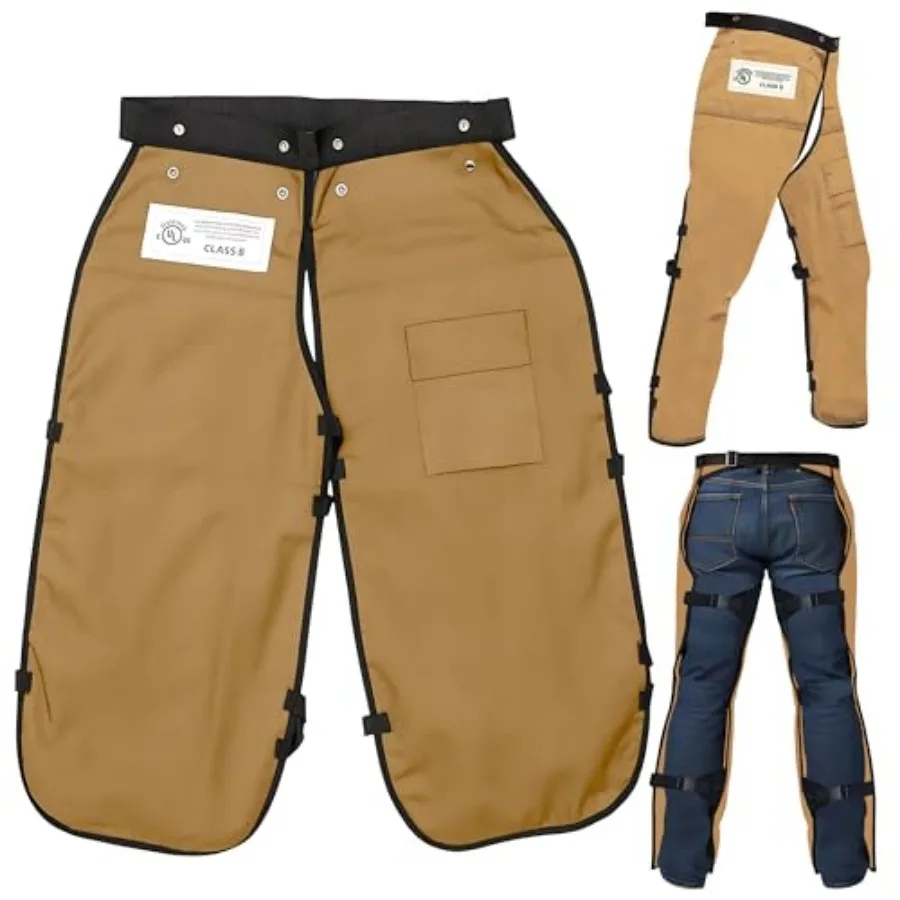 

MGP SUPPLY Apron Style Chainsaw Chaps with Pocket and Adjustable Waist Lightweight Class B Protective Safety Equipment