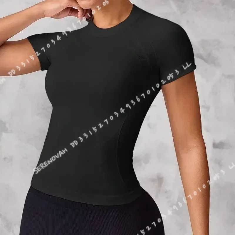 Women Short Sleeve Sports Top Breathable Quick Dry Fabric Running Yoga Shirt Athletic Workout Tee