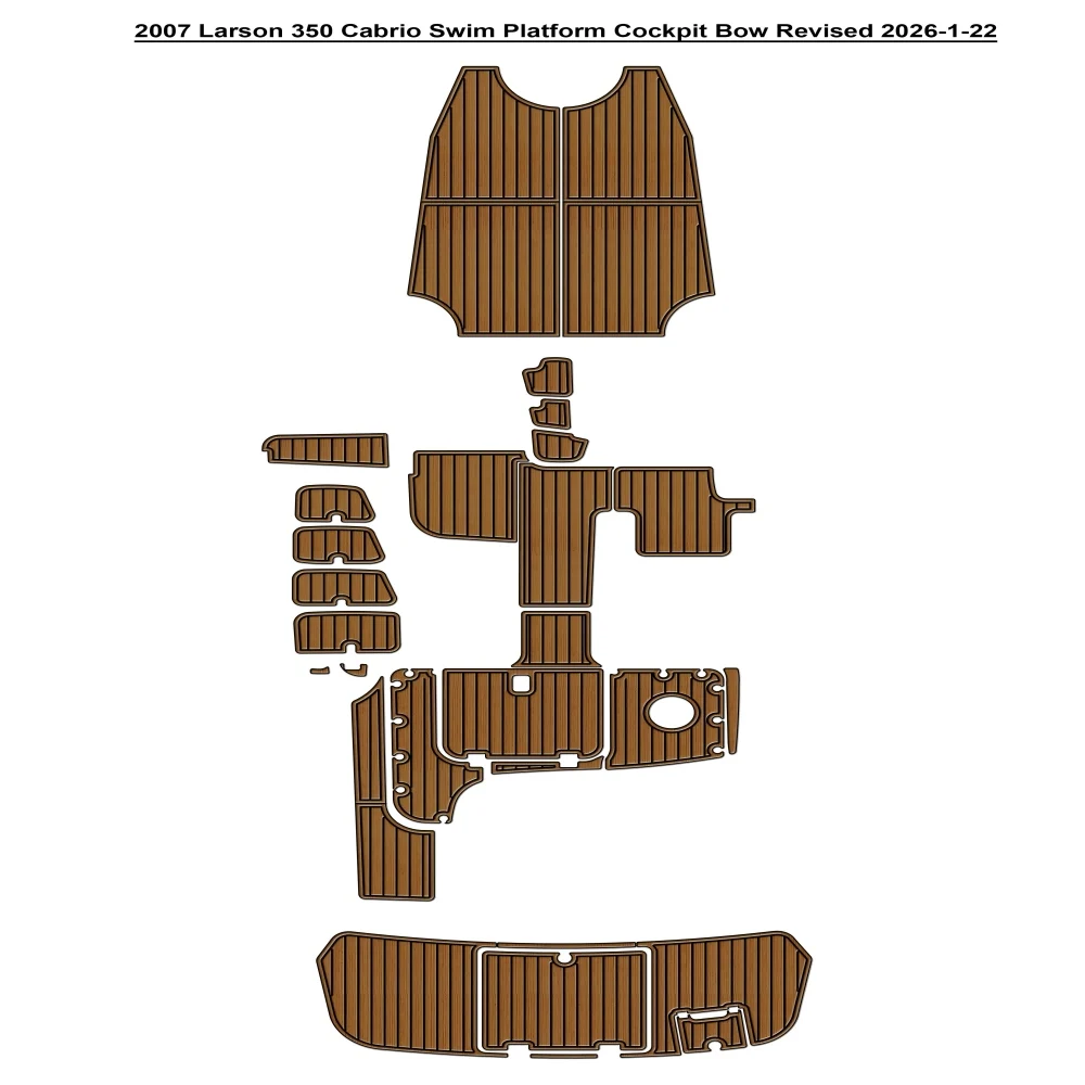 

2007 Larson 350, платформа для плавания, кокпит, лодка, пена EVA, тиковая палуба, напольный коврик SeaDek MarineMat, стиль Gatorstep, клей