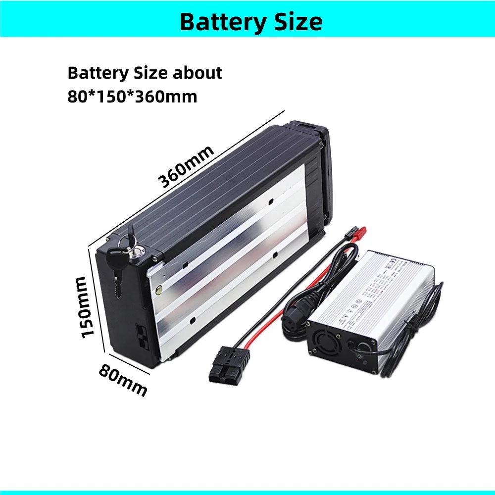 Super Power Rear Rack Ebike Battery 48V 20Ah 21Ah 25Ah 52V 20Ah 21Ah 25Ah 60V 18Ah 20Ah 500w 750w 1000w 1500w Li-ion Battery