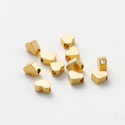 20Pcs 14K/18K Gold Color Plated Brass 5x6mm Heart Shape Bead Spacer Beads for DIY Bracelet Necklace Jewelry Making Supplies