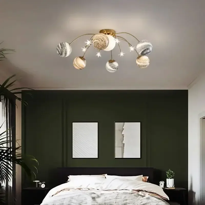

Planet chandelier ceiling lamp modern minimalist living room ins Nordic light luxury wandering earth bedroom children's room