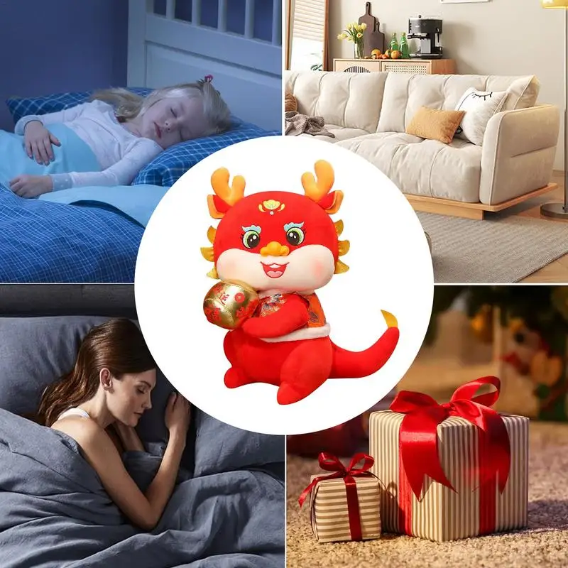 Zodiac peluche Zodiac Dragon Animal peluche adorabile Lucky Red Zodiac Dragon peluche per regali di compleanno bomboniere per feste di natale