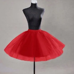 BABYONLINE Underskirt Crinoline Tulle Wedding Accessories Adult Short Tutu Skirts Solid Red Petticoat Bridal Dress Mini Skirt