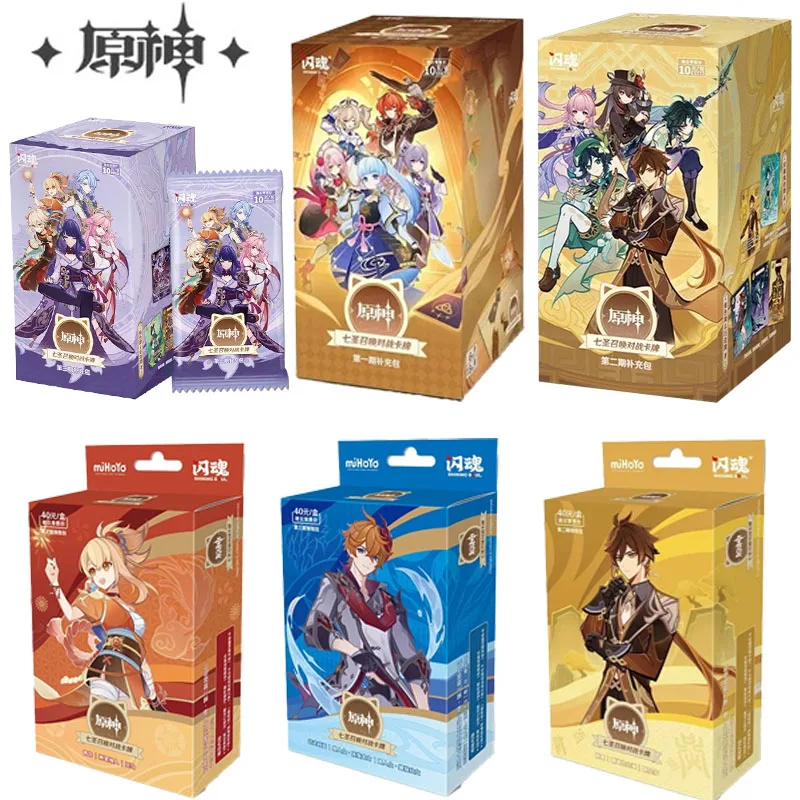 

Genuine Genshin Impact Card Genshin Stage III Genius Invokation Pre Group Hu Tao Anime TCG Game Battle Collection Cards Toy Gift