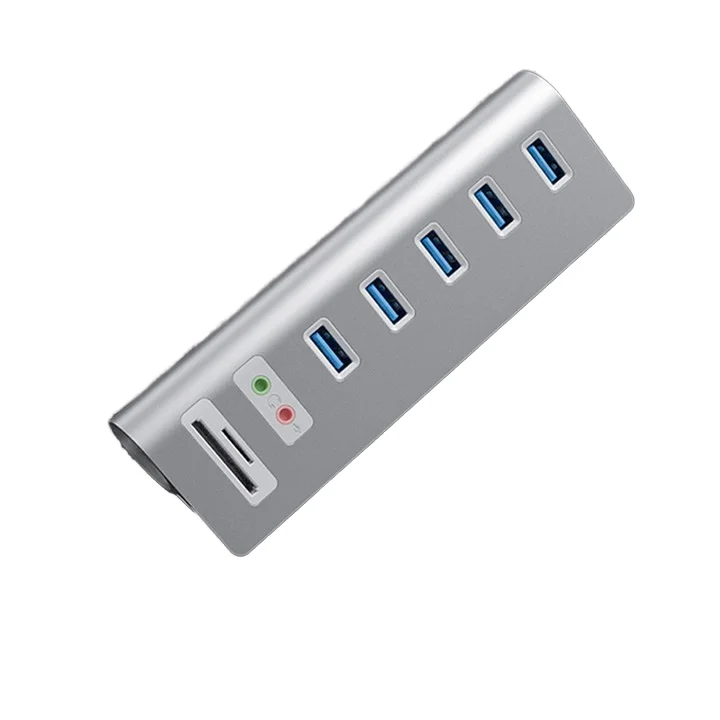 9-in-1 USB 3.0 도킹 스테이션 3.5mm 오디오 인터페이스 합금 소재 확장 도크 SD 카드 TF 카드 외장 지원