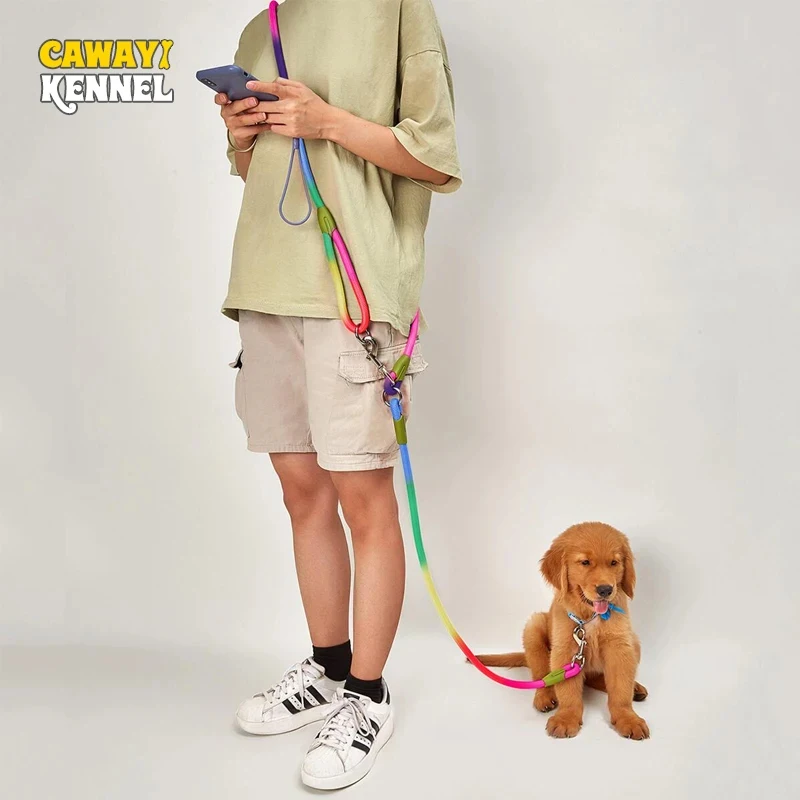 Reflective Dog Leash for Outdoor Training Walking Pet Supplies Polyester Blends Braided Rope 2.3m Long