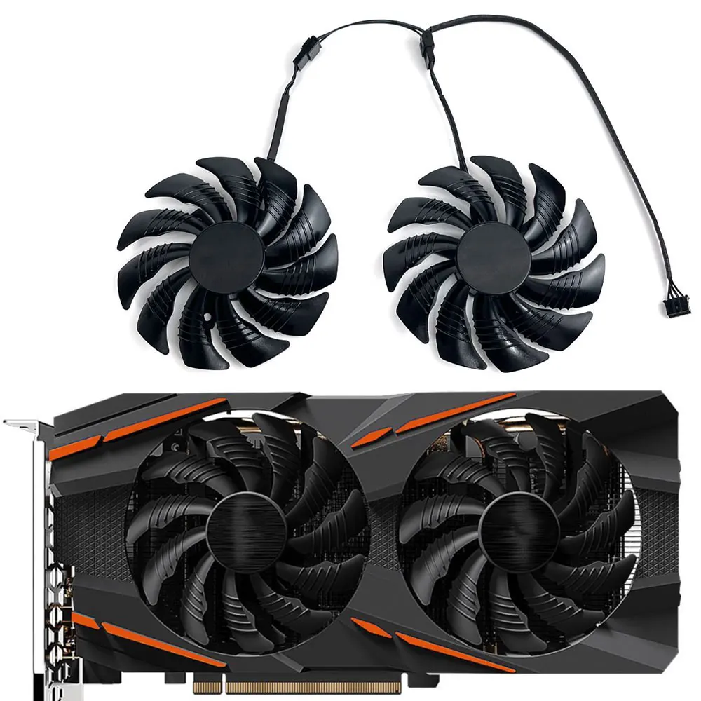 

T129215SU PLD09210S12HH 88MM RX 580 GAMING GPU Fan，For GIGABYTE RX 590、580、570、480、470、GTX 1050、1060、1070 Video card cooling fan