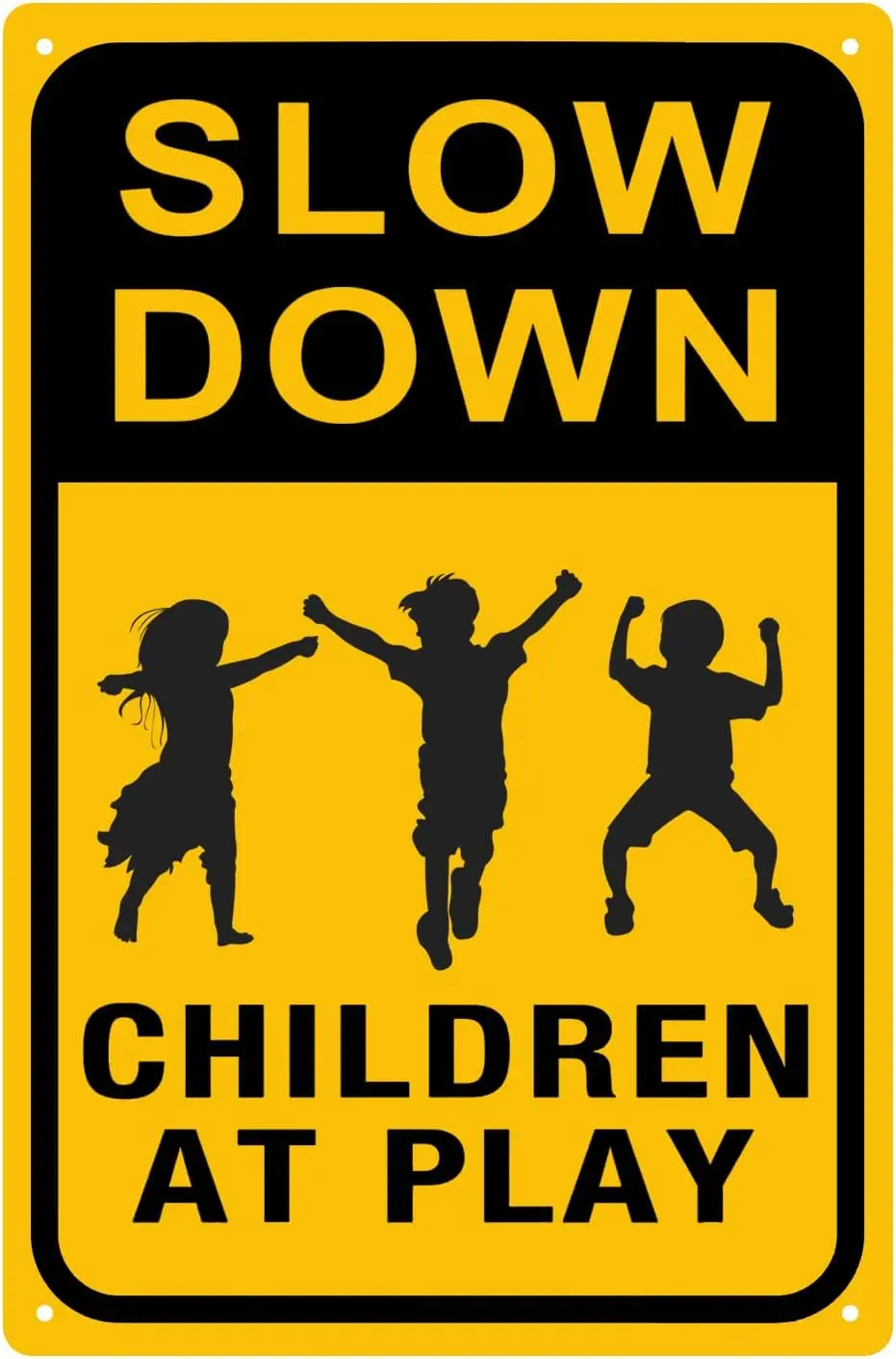 Warning signs Aluminum Slow Speed Signs Playful Slow Down Signs for Kids Fun Slow Speed Signs for Kids Safety   Art Wall Plaque