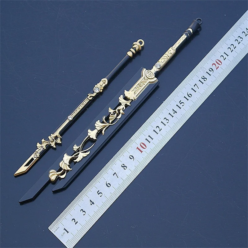 22cm abridor de carta espada chinesa antiga dinastia han espada liga arma pingente modelo arma pode usado para jogar papel