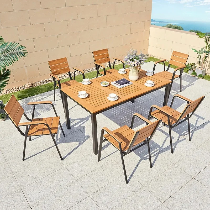 

Nordic Cast Aluminum and Plastic Wood Outdoor Balcony Tables and Chairs Set