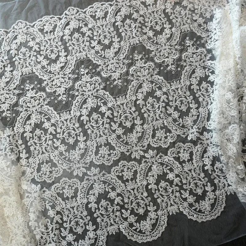 rice-white-new-lace-strand-sequin-lace-fabric-wedding-dress-veil-handmade-diy-accessories