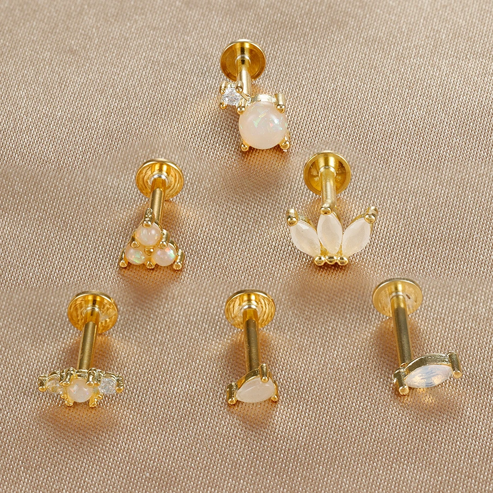 1PC Vintage Stainless Steel Piercing Earring for Women Exquisite Small Geometry Ear Studs Cartilage Earring Body Jewelry Gift