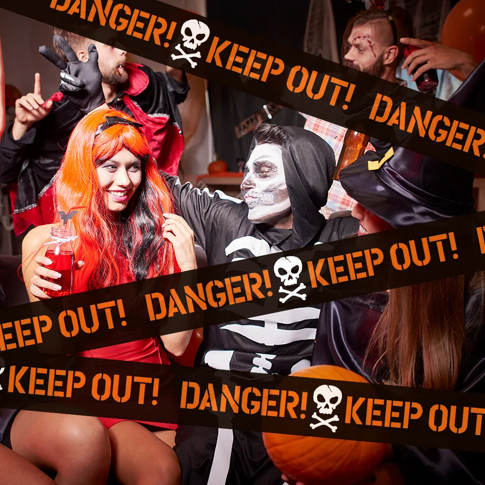 Halloween-Dekorationsklebeband, Warnlinie, Warnbandschilder, Fenster, Wand, Gefahr, Dekoration, Requisiten – Detail 2