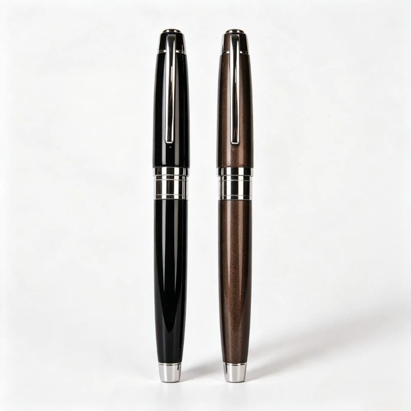 LIQIN Brown Black Brass Fountain Pen Iridium gold F 0.5mm Nib xecutive Writing Pen Wholesale Summer Business Gift Supplies Pens