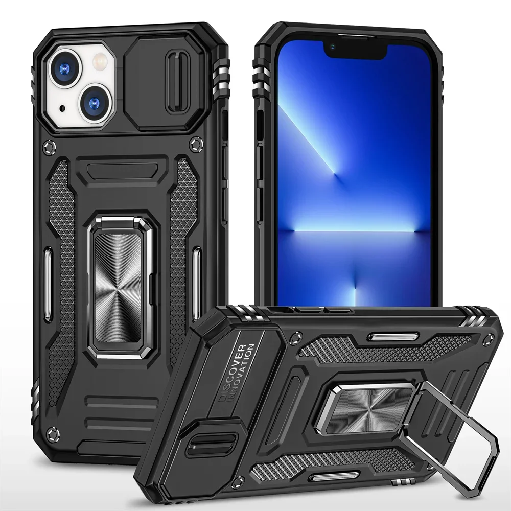 Für iPhone 15 14 Pro Max Fall Ring Rüstung Anti-Fall Slide iPhone 13 12 11 Pro Max 15 14 plus Kamera