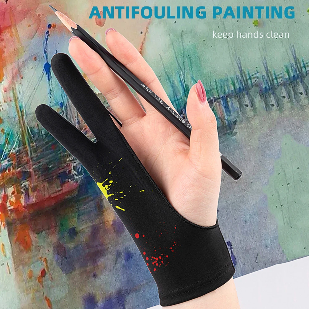 Two-finger Painting Gloves for IPad Tablet Touch Screen Drawing Anti-touch Anti-pollution Anti-dirty, Right And Left Hand Glove