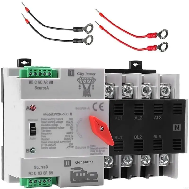 100A 4POOLE POWER TOMMATATION TOMMAND STAWSES DIN DIAR RAIN ANTRONDROLS for Home Generator Fast Y4QC