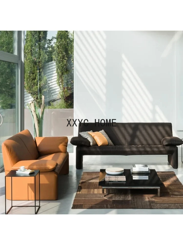 Minimalist Leather Sofa Living Room Straight Row Leisure Reception Designer Fabric Sofa Combination