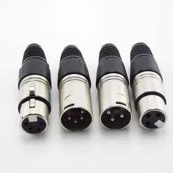 3 Pin 4 pin XLR Audio Cable Connector MIC Male Plug / Female Jack Professional for cable Microphone Wire power adapter