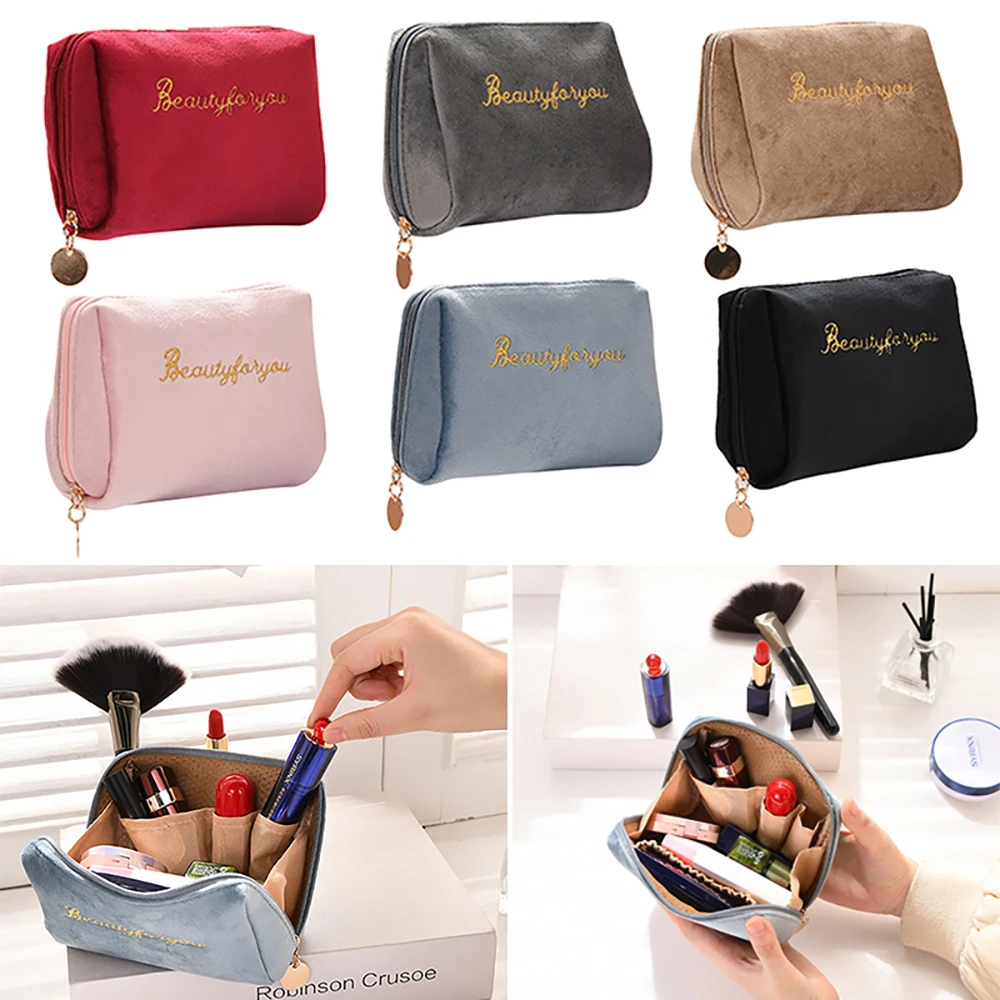 

Multifunctional Mini Simple Handbags Lipstick Pouch Velvet Makeup Bags Cosmetic Bags