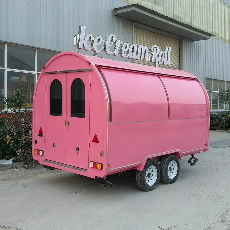 Mobile Street Food Trailer Truck Cart for Pizza BBQ Snack and Ice Cream Catering Trailers for Resort Hotel Customized