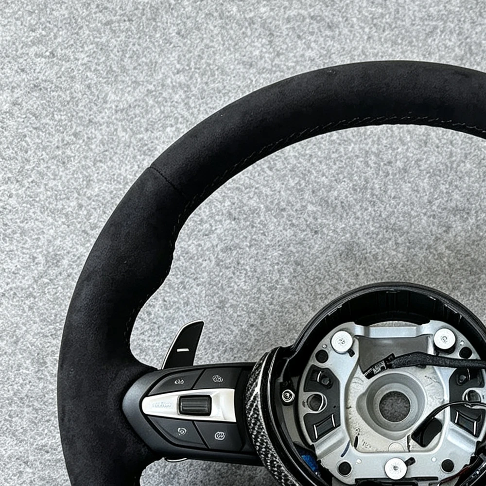 Suede Steering Wheel Car Accessories For BMW F80 M3 M4 F82 F85 F90 X5 F15 E70 E90 F10 F20 F22 F30 F31 M2 F87 M3 Factory Direct view 4
