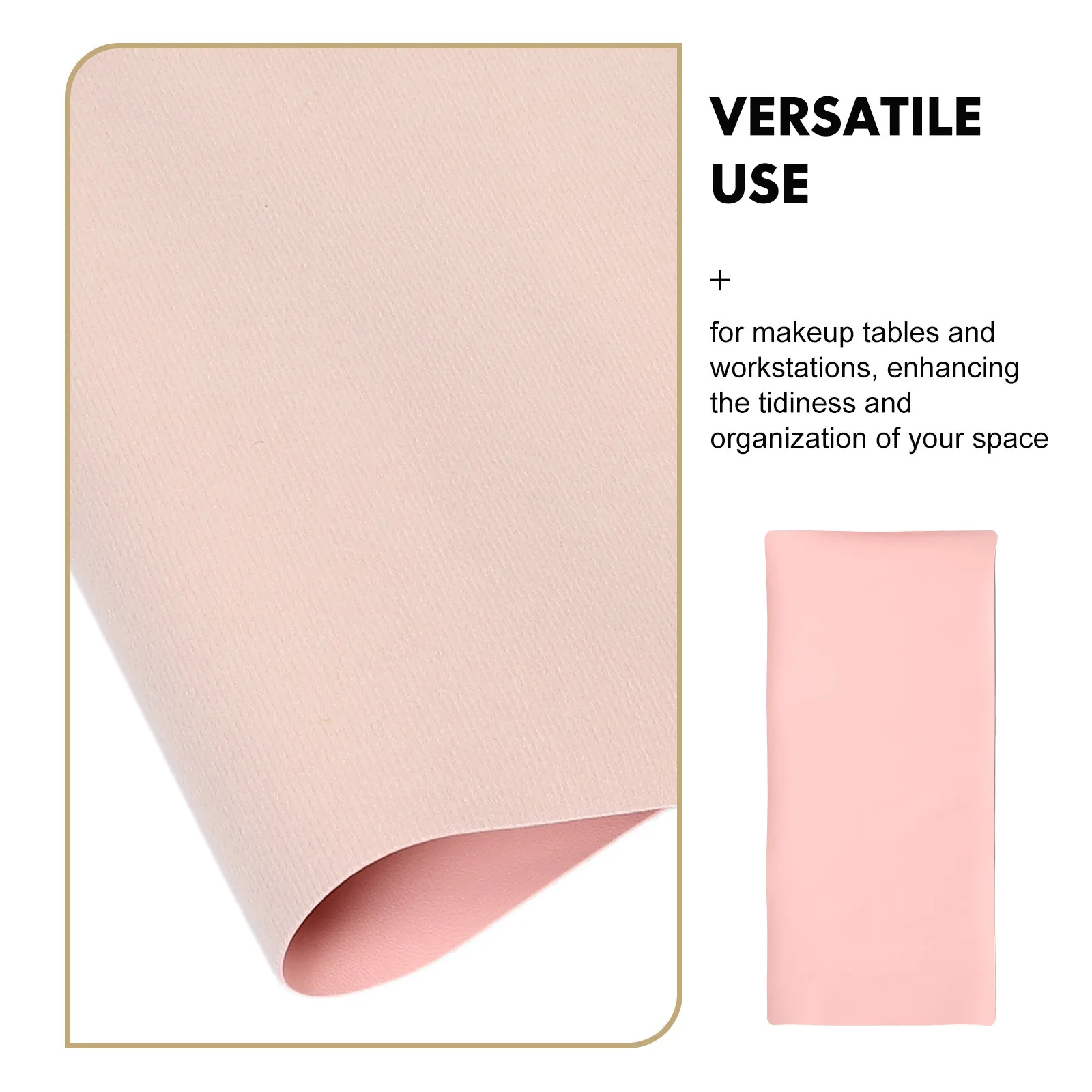 40x80cm Beauty Vanity Mat Waterproof Counter Pad Soft Touch Non Slip Desktop Protector for Makeup Table Organizer Pink