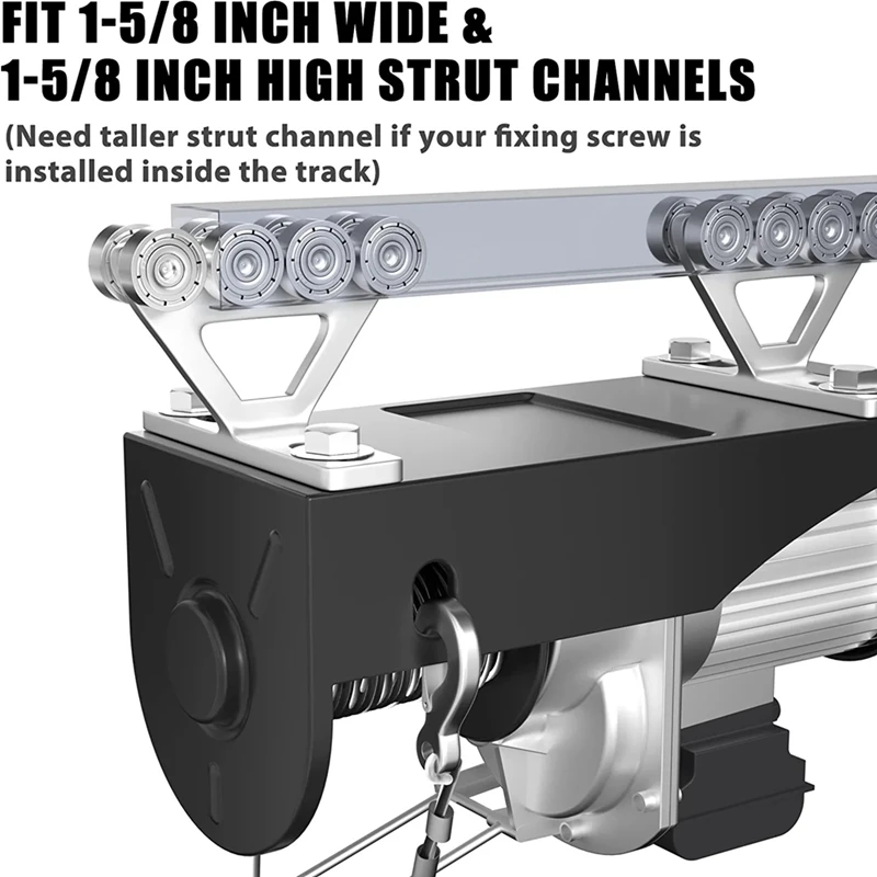 عربة رافعة كهربائية PA200-1000 ، تجميع 8 عجلات لقنوات Unistrut ، 1-5 "، 8" ، 2 قطعة