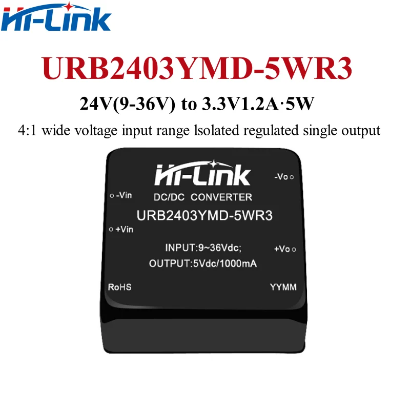 

Hi-Link DC DC 5W 24V URB2403YMD-5WR3 URB2405YMD-5WR3 URB2412YMD-5WR3 URB2415YMD-5WR3 URB2424YMD-5WR3 Power supply module single