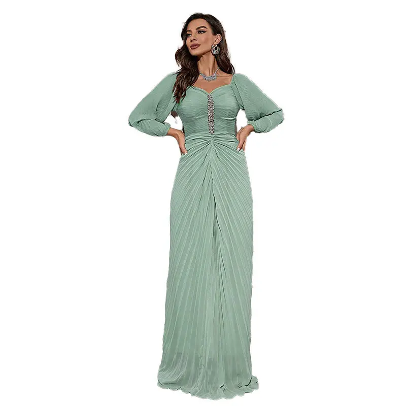 Ele الشيفون مساء Dr KY260 عالية الخصر فانوس Sve تنورة طويلة الكلاسيكية Sle المرأة Faion الخريف وصول جديد #5