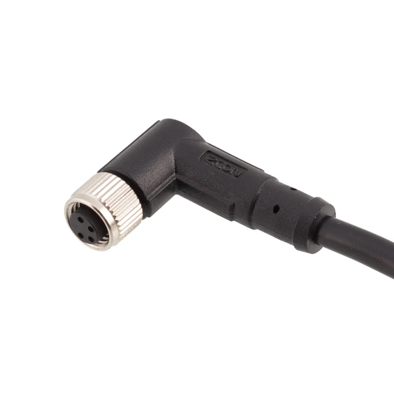 Straight/Angle Male Female 4pin A code Unshielded Ip67 Waterproof Cable PVC Circular M8 Overmolded Connector