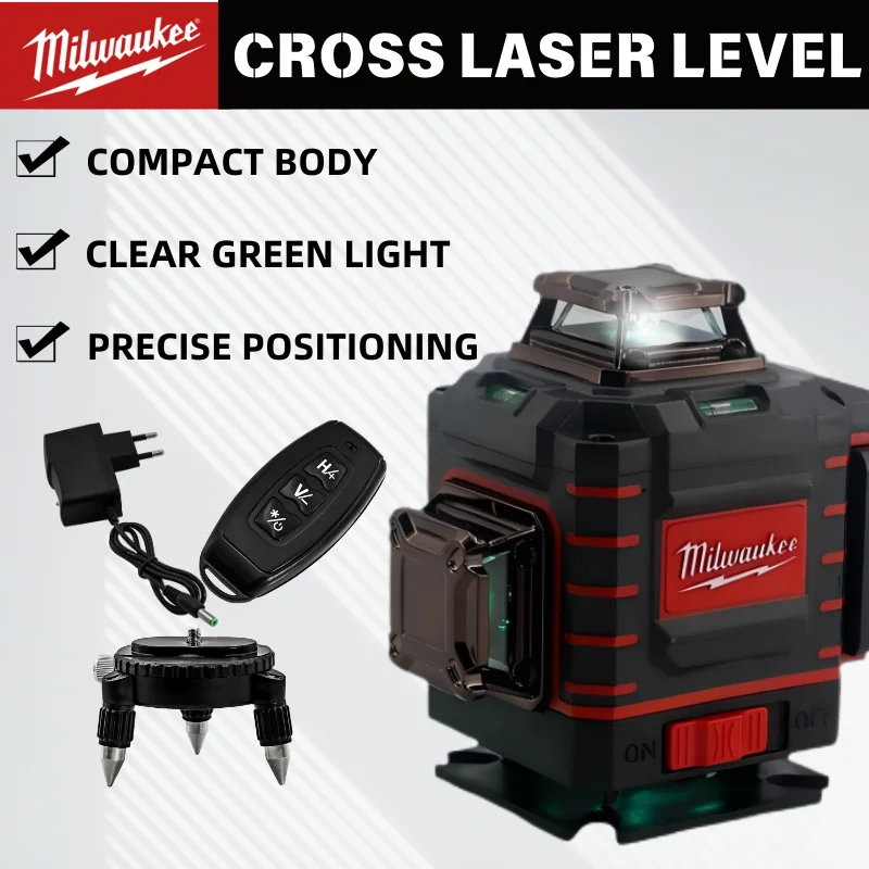 

Milwaukee 16 Lines Laser Level High-Precision Green Line 360° Self-leveling Horizontal Vertical Professional Laser Level Tool