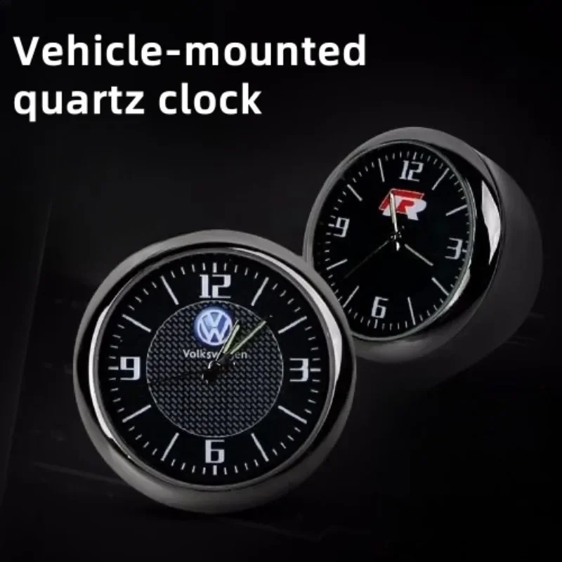 Car Clock Luminous Stick-On Mini Digital Watch for Volkswagen Golf 4 5 6 7 Polo GTI Beetle Passat Mechanics Quartz Accessories