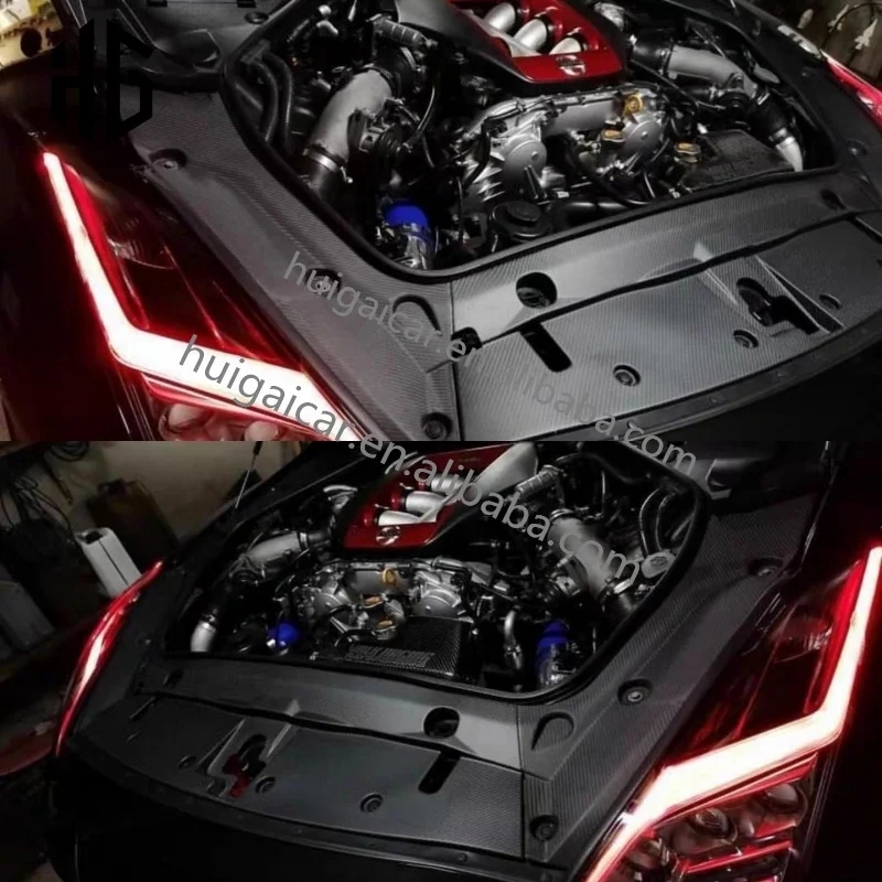 Nissan GTR R35 engine hood modification accessories - dry carbon fiber engine hood interior trim