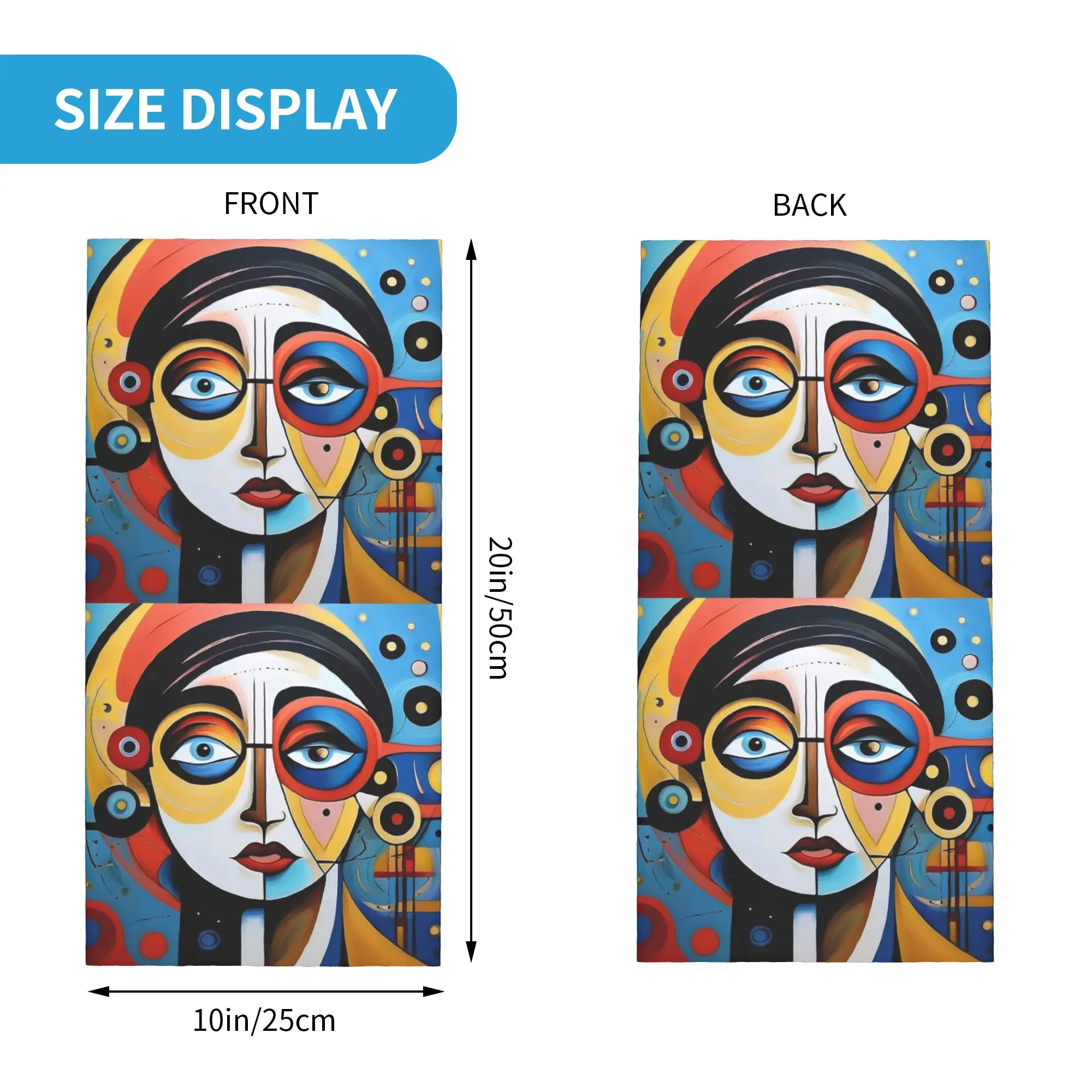 Decorative Abstract Pablo Picasso style IV Raloel Bandana Neck Cover Printed Wrap Scarf Headwear Running for Men Women Adult