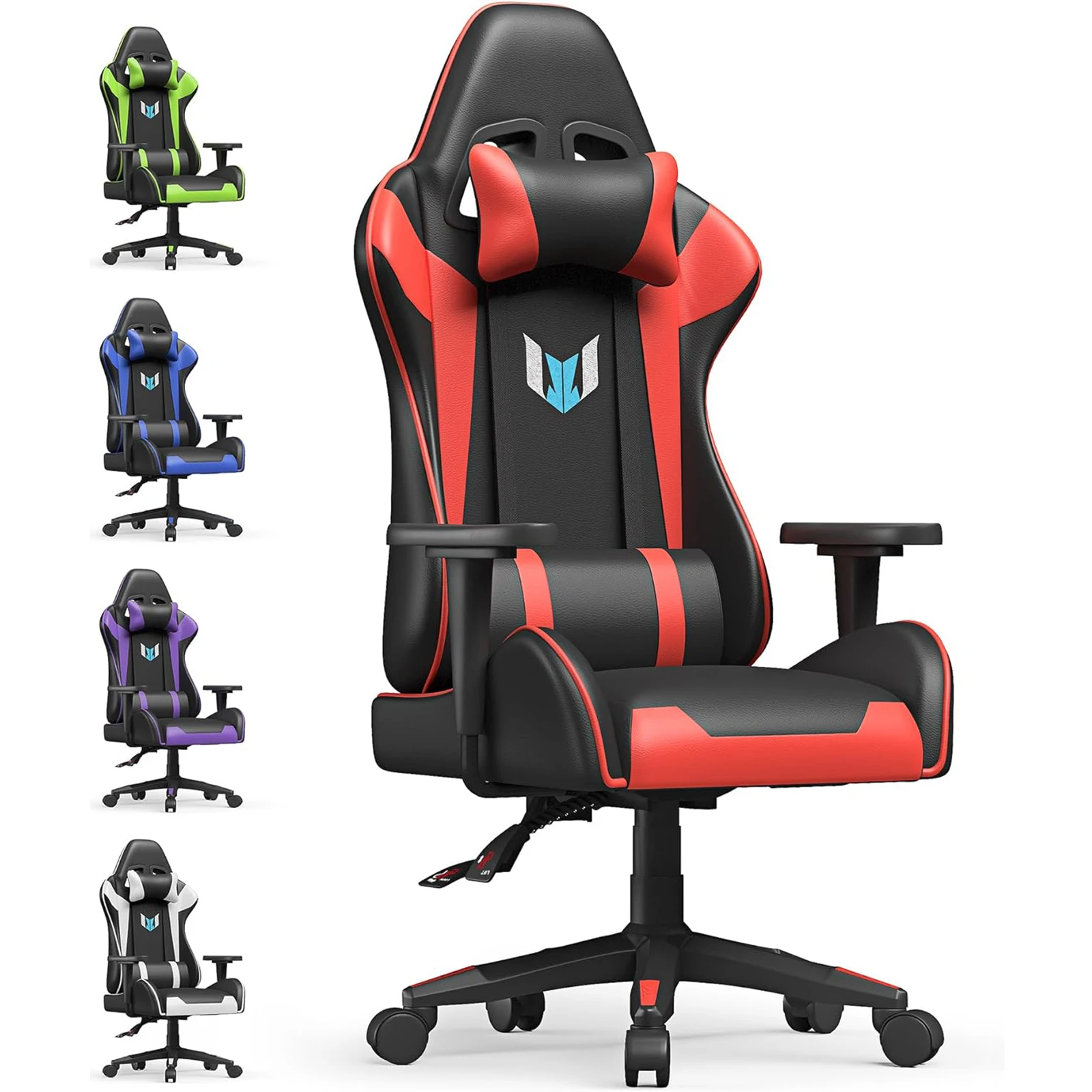 Gaming Chair Computer Chair Ergonomic - Gamer Chairs with Lumbar Cushion Headrest Height Adjustable Gaming Chair for Girls Boys