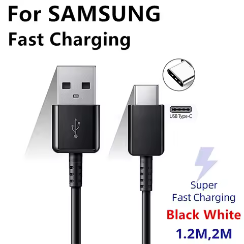 TYPE C Cable 1.2M 2M Fast Charger Data Line For samsung Galaxy S8 S9 S10 S21 Ultra Note 8 9 10 A54 A53 5G A71 A52 A21S