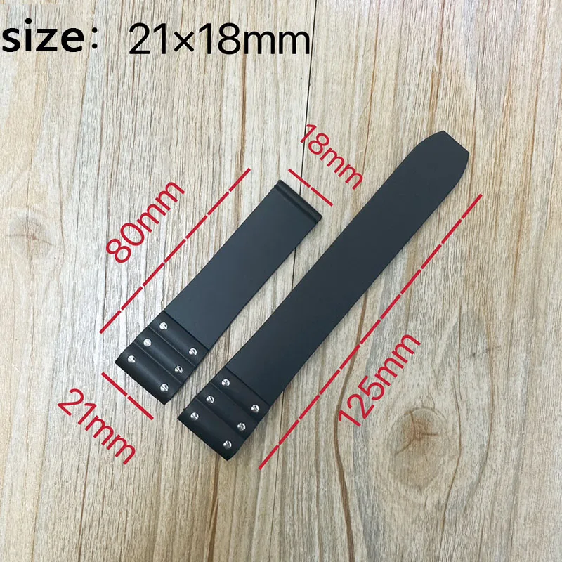 حزام ساعة مطاطي عالي الجودة لسوار مطاط مقاوم للماء لحزام كارتيه سانتوس سوار من السيليكون 21 ملم سوار معصم أسود أزرق