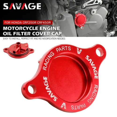 Cubierta de filtro de aceite de motor para HONDA CRF450R CRF250R CRF250X CRF 250R 250X 450X, accesorios para motocicleta, tapa de cárter