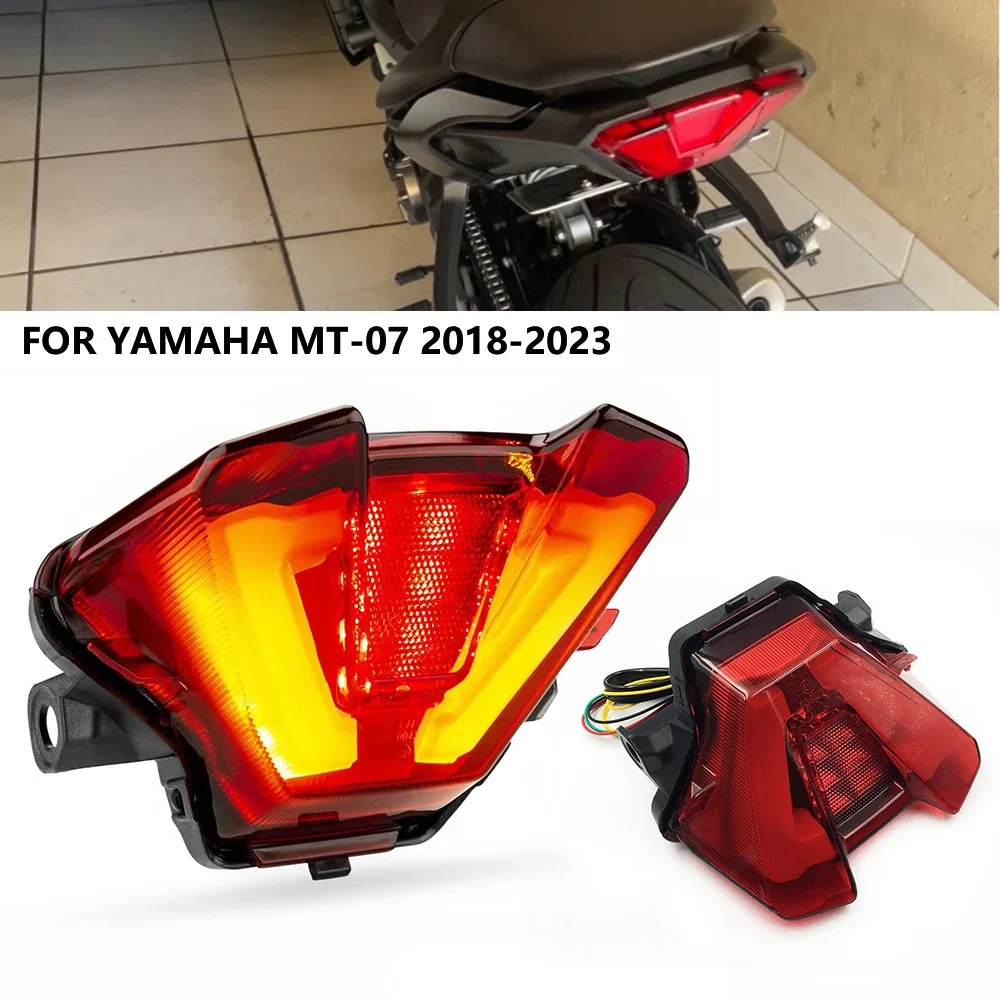

Для Yamaha MT-07 MT07 MT 07 2018-2023 модифицированный задний фонарь для мотоцикла, стоп-сигнал, встроенные задние фонари, задний светодиодный фонарь