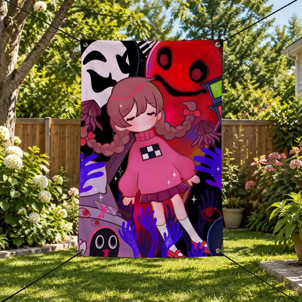 Game Y-Yume Nikki Flags Vertical Wall Hanging for Bedroom Dorm Living Room Party Garage Camping