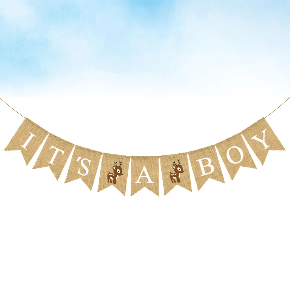 

Party Latte Birthday Banner for Shower Hanging Linen Garland Flower Garlands